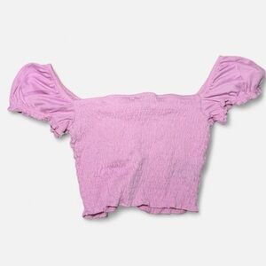 H&M Pink Ribbed Crop Top